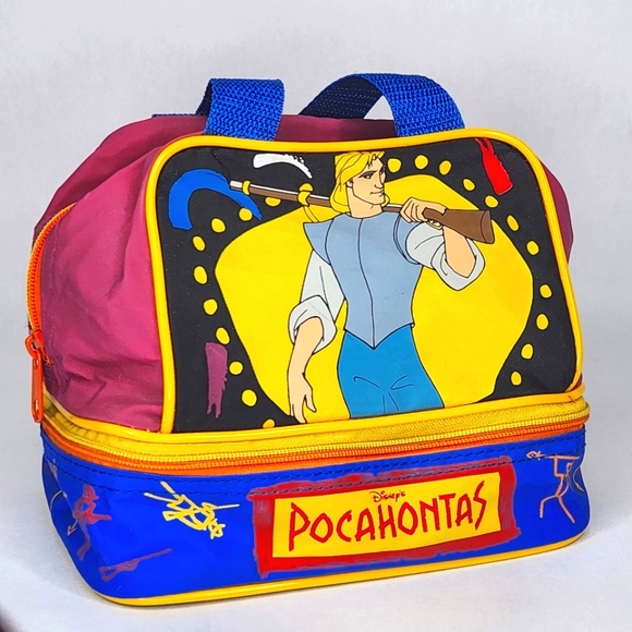 Vintage Disney Pocahontas John Smith Lunch Bag 90s Collectible - Picture 1 of 9